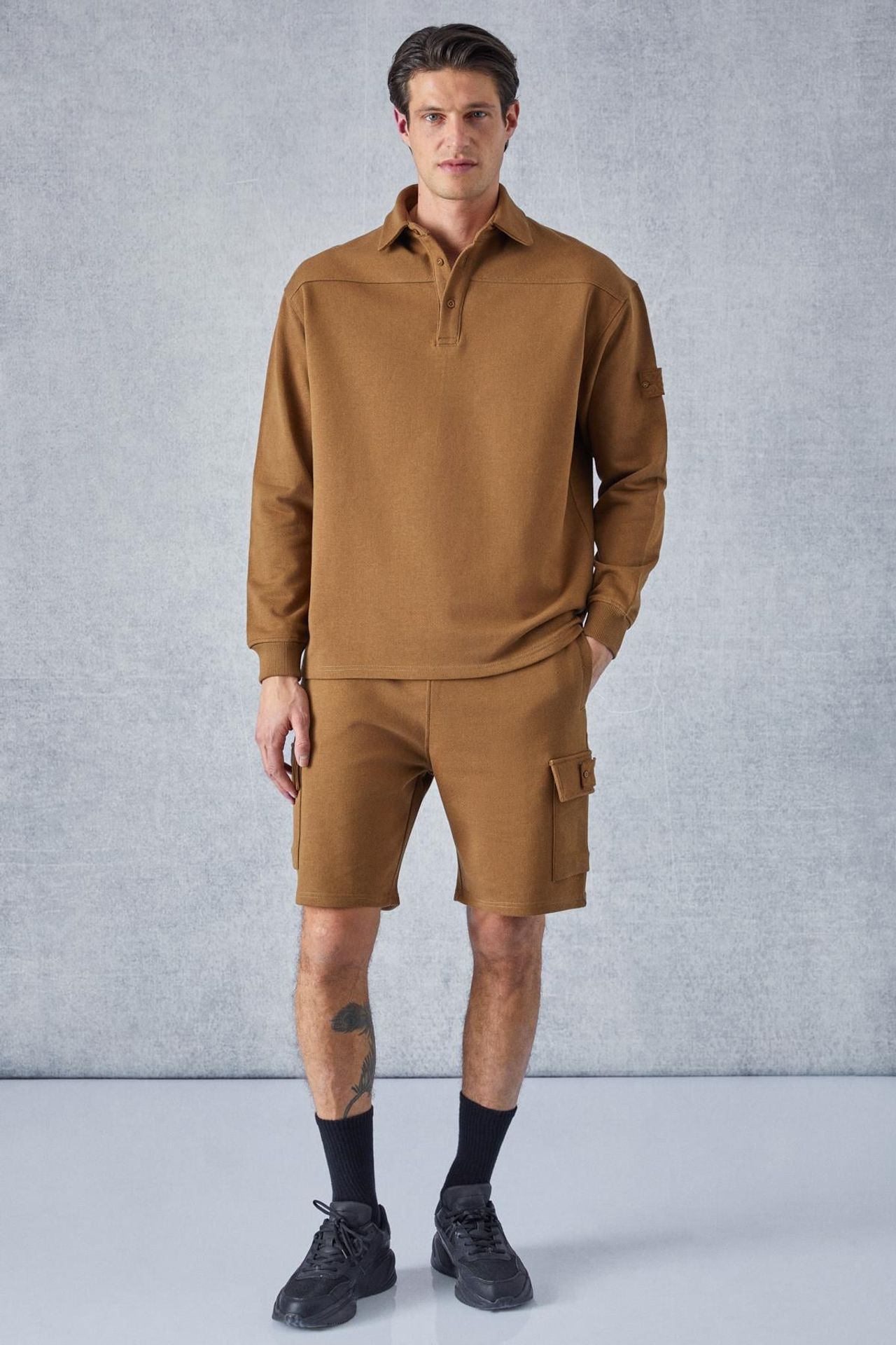 GRIMELANGE Polo Yaka Düğmeli Sweatshirt 5