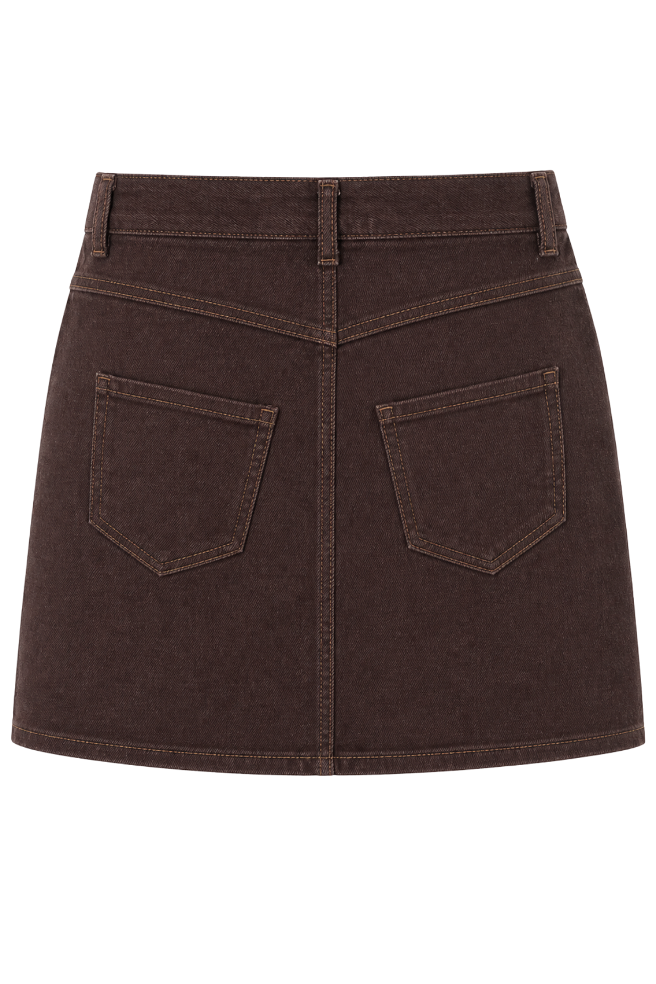 MIXRAY High Waist A-Line Denim Mini Skirt with Button Closure 3