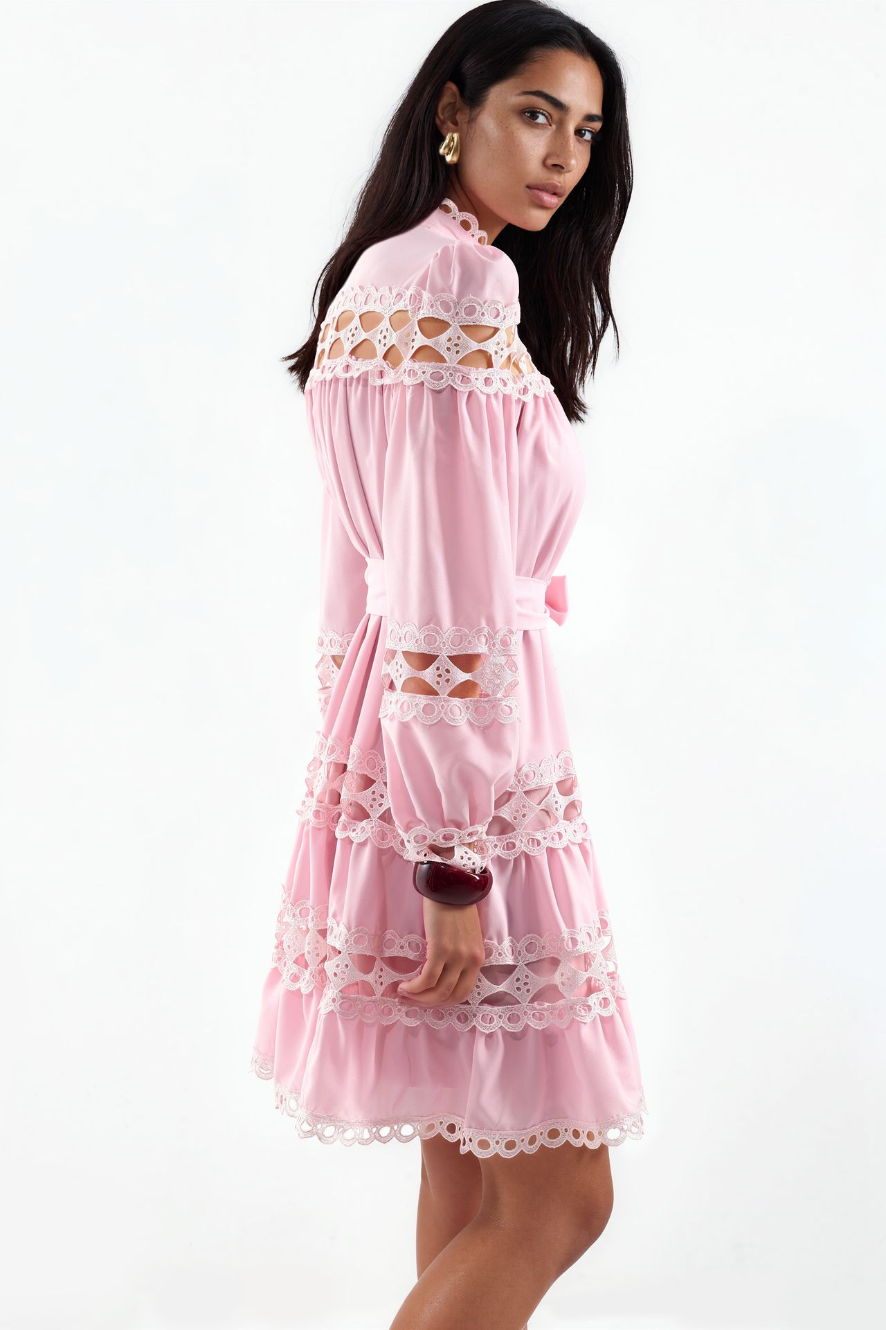 MSN Belted Lace Mini Dress 2
