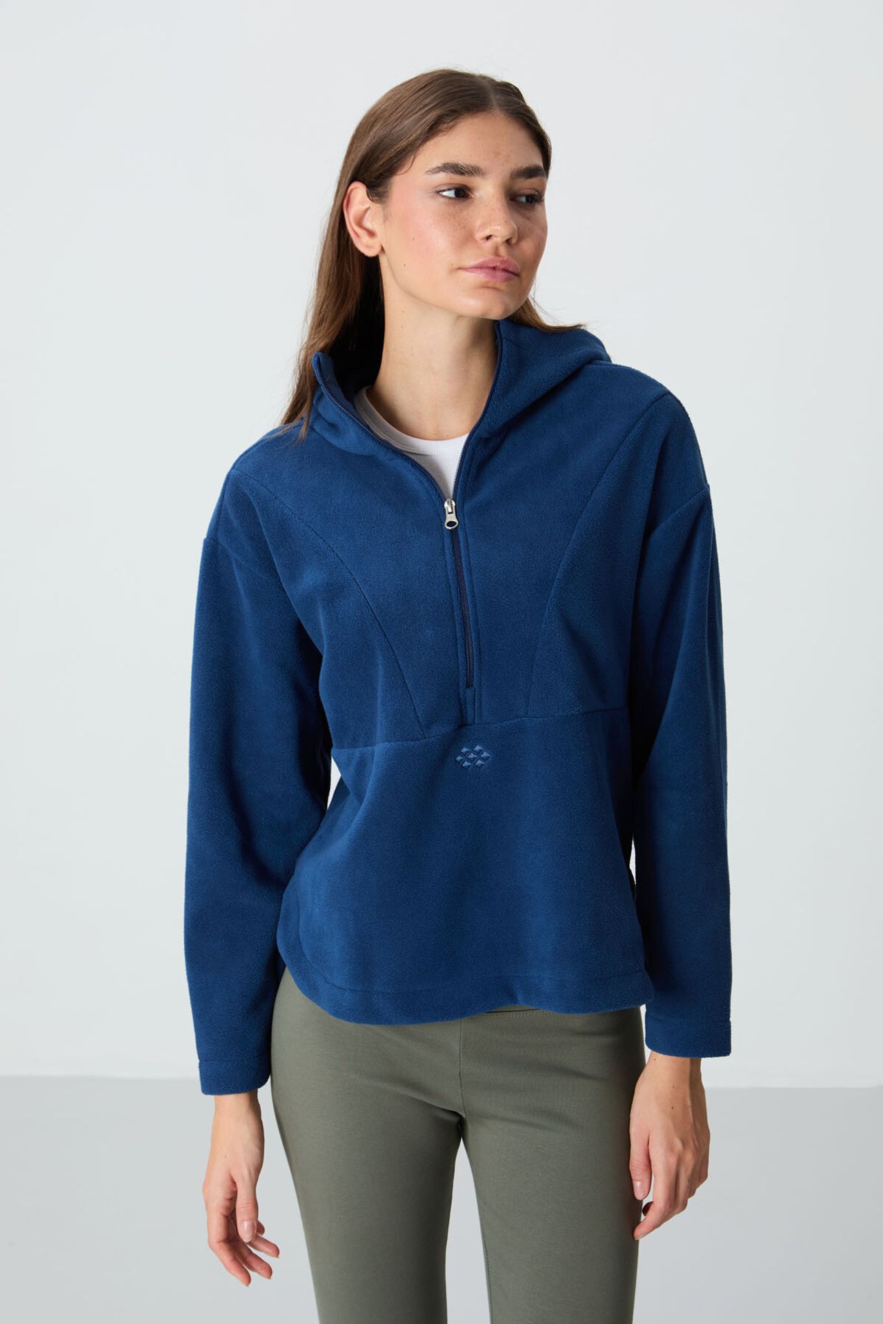 TOMMY Oversized Plush Half-zip Hooded Sweatshirt 6