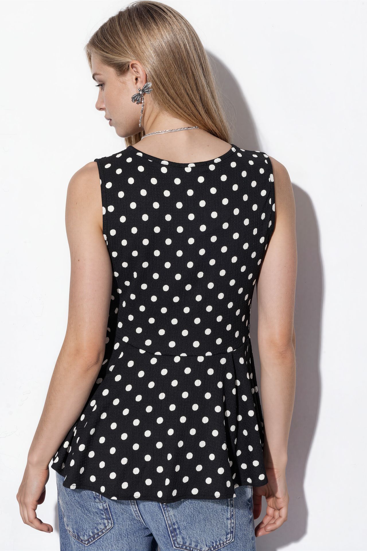 BDART Polka Dot Sleeveless Crepe Blouse 3