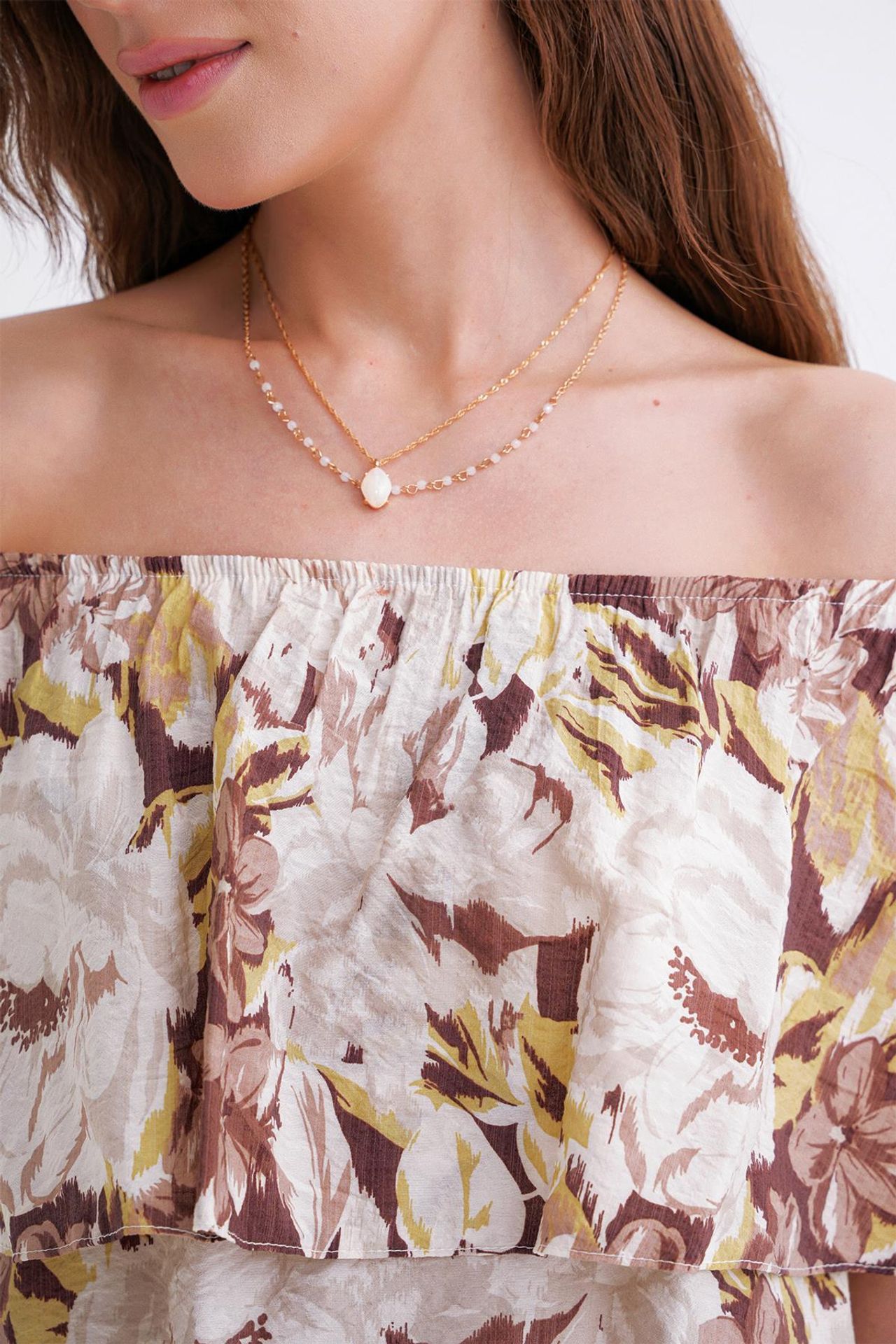 Mixray Floral Print Off Shoulder Blouse 6