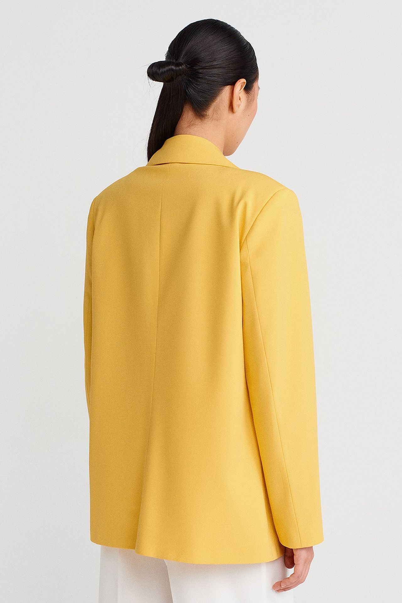 DILVIN Oversized Long Crepe Blazer Jacket 2