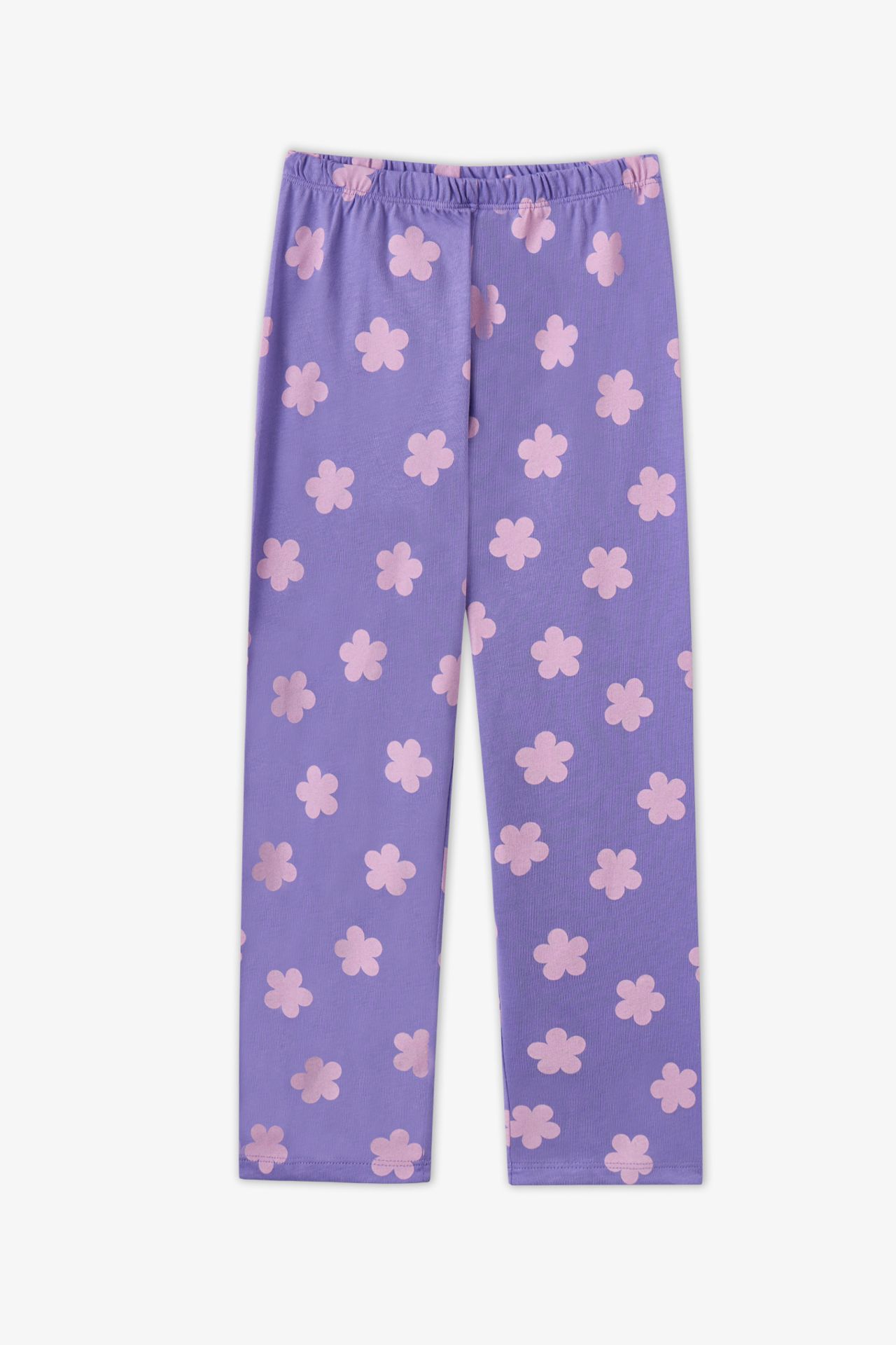 PENTI Girls' Feel Better Cat Print Cotton Buttoned Long Sleeve Shirt Trousers Pajama Set 3