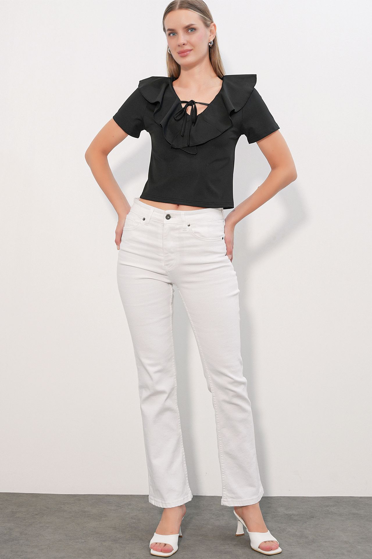 BDART Frilly Tie-Front Crop Top 2