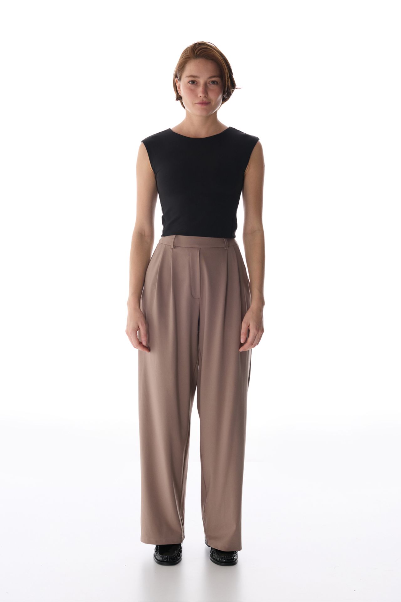 PENTI High Waist Pleated Casual Trousers 3