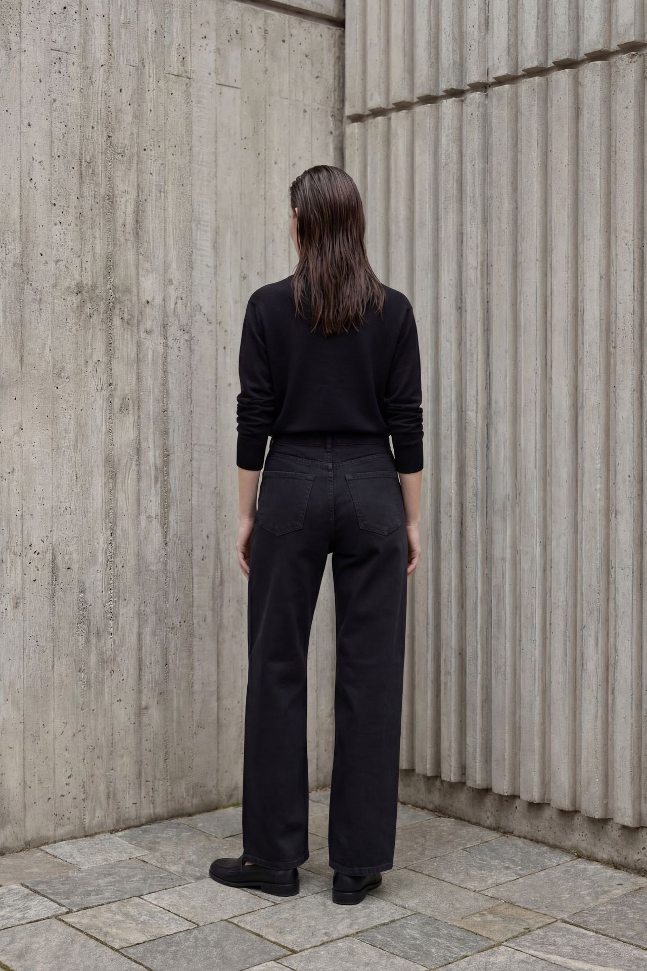MY FASHION High Waist Straight Leg Denim Pants 4