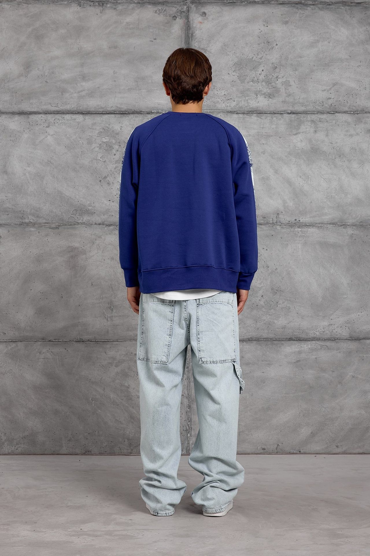 NOMARC Baskılı Çizgili Bisiklet Yaka Sweatshirt 4