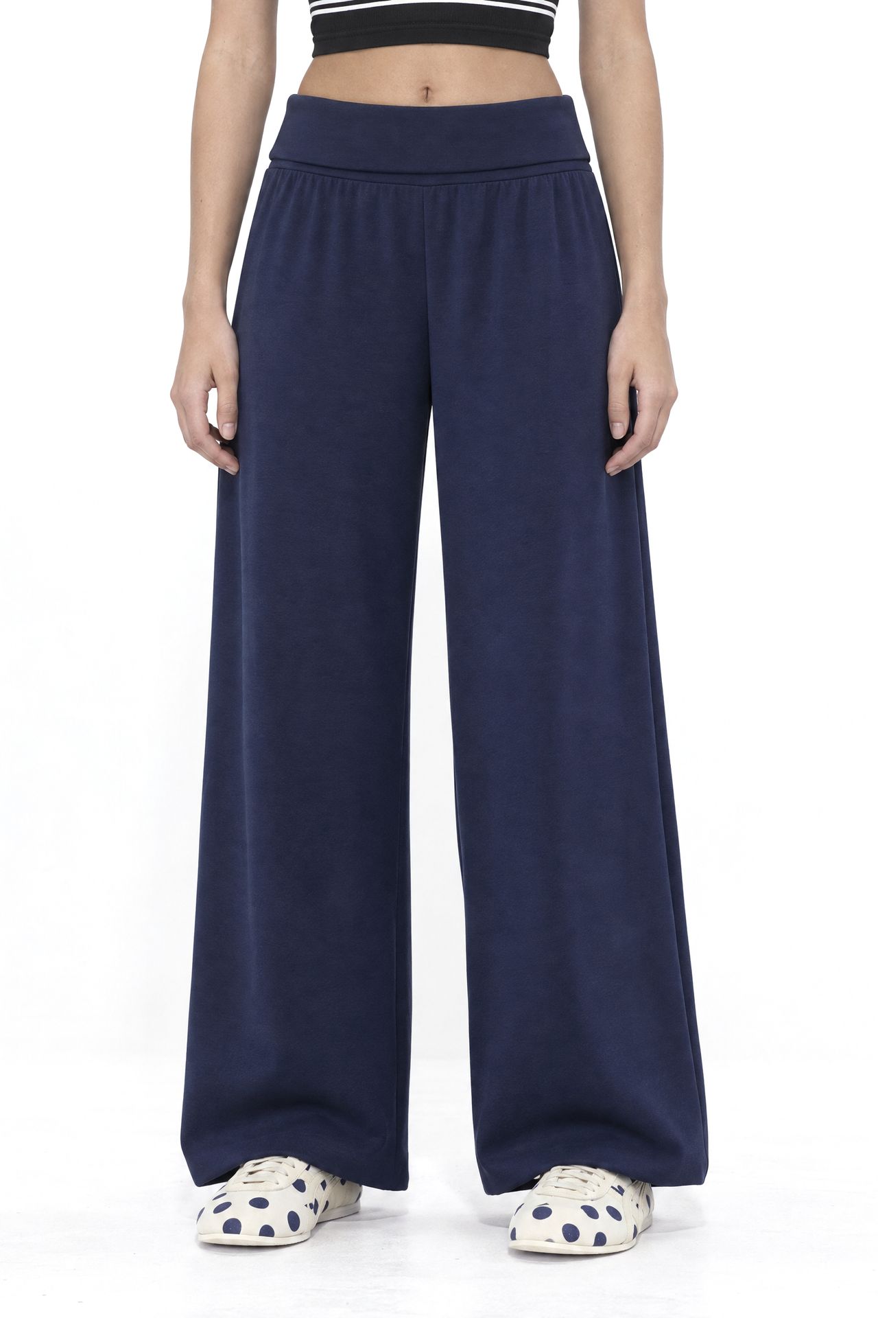 BUSEM Mid-Waist Wide-Leg Knit Joggers 1