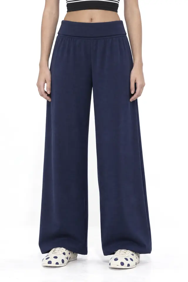 BUSEM Mid-Waist Wide-Leg Knit Joggers