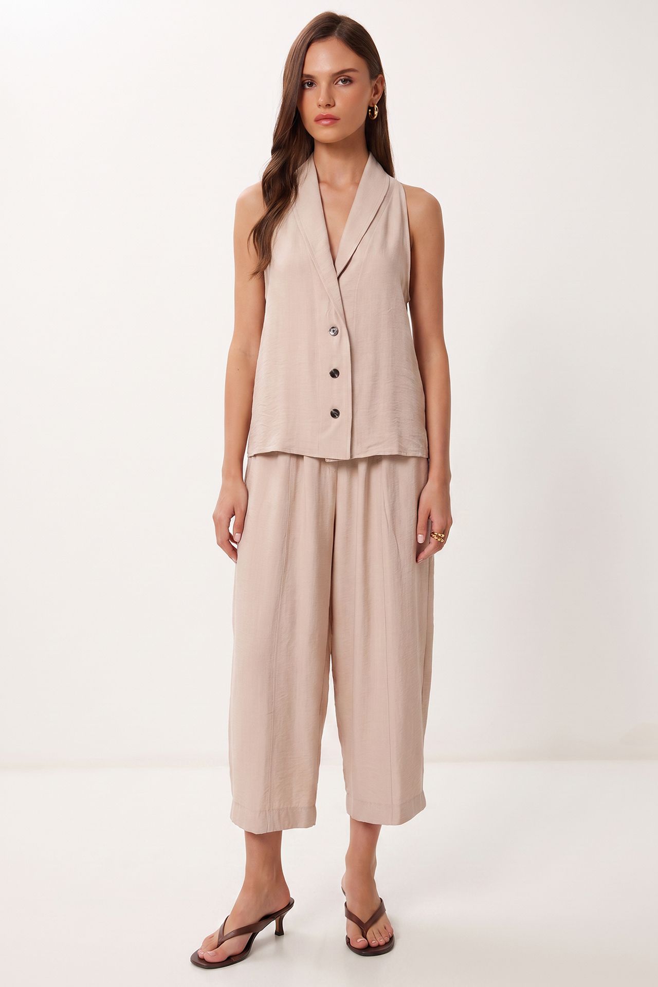 ISTANBUL Women's Shawl Collar Two-Piece Coord 2