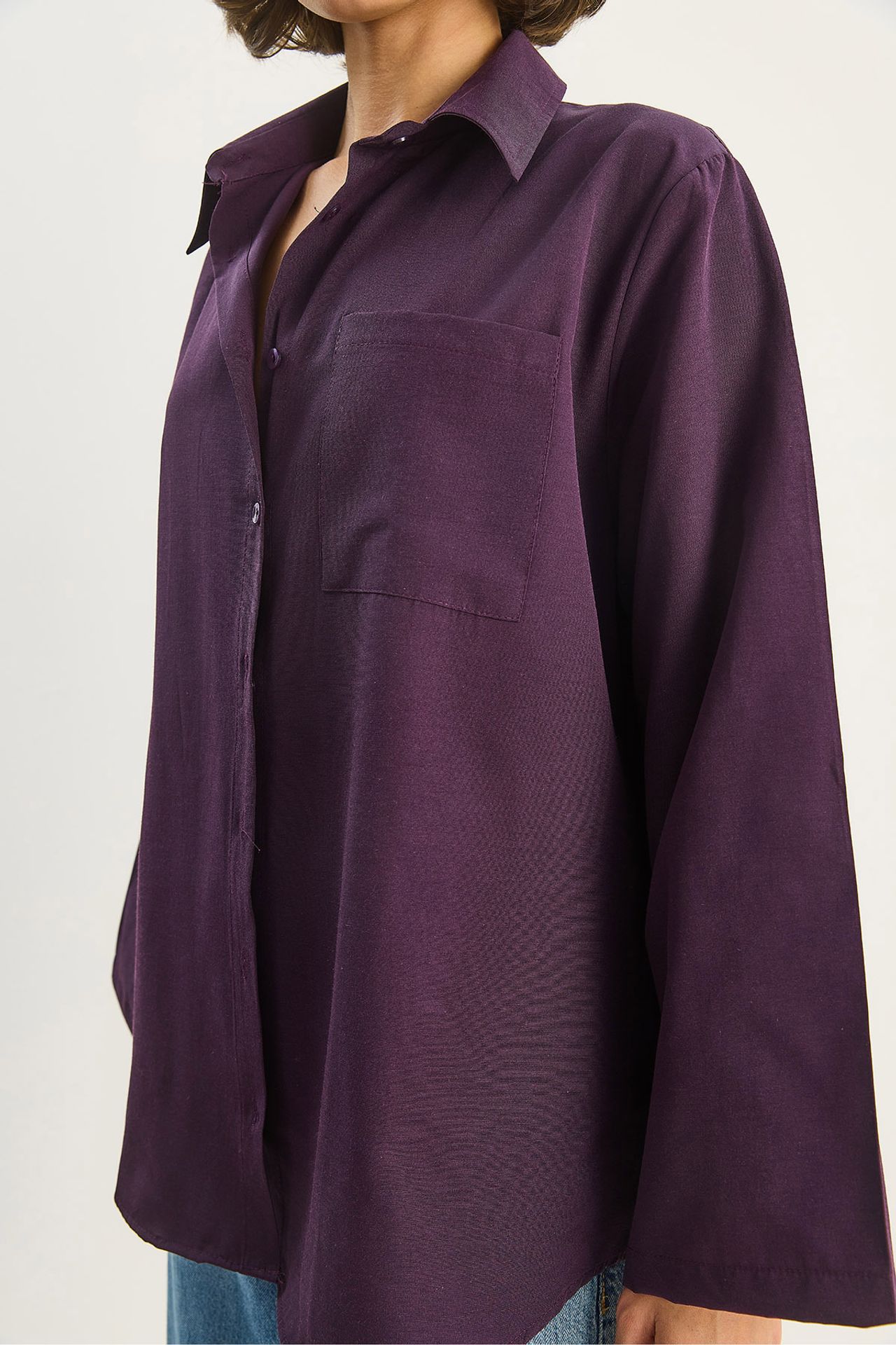 LUCCI Oversized Poplin Shirt with Pockets