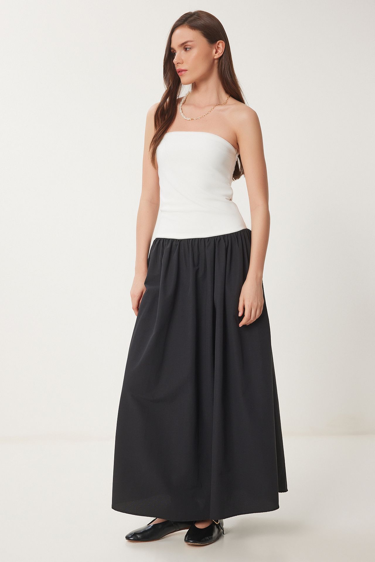 ISTANBUL Color Blocked Strapless Maxi Dress 3
