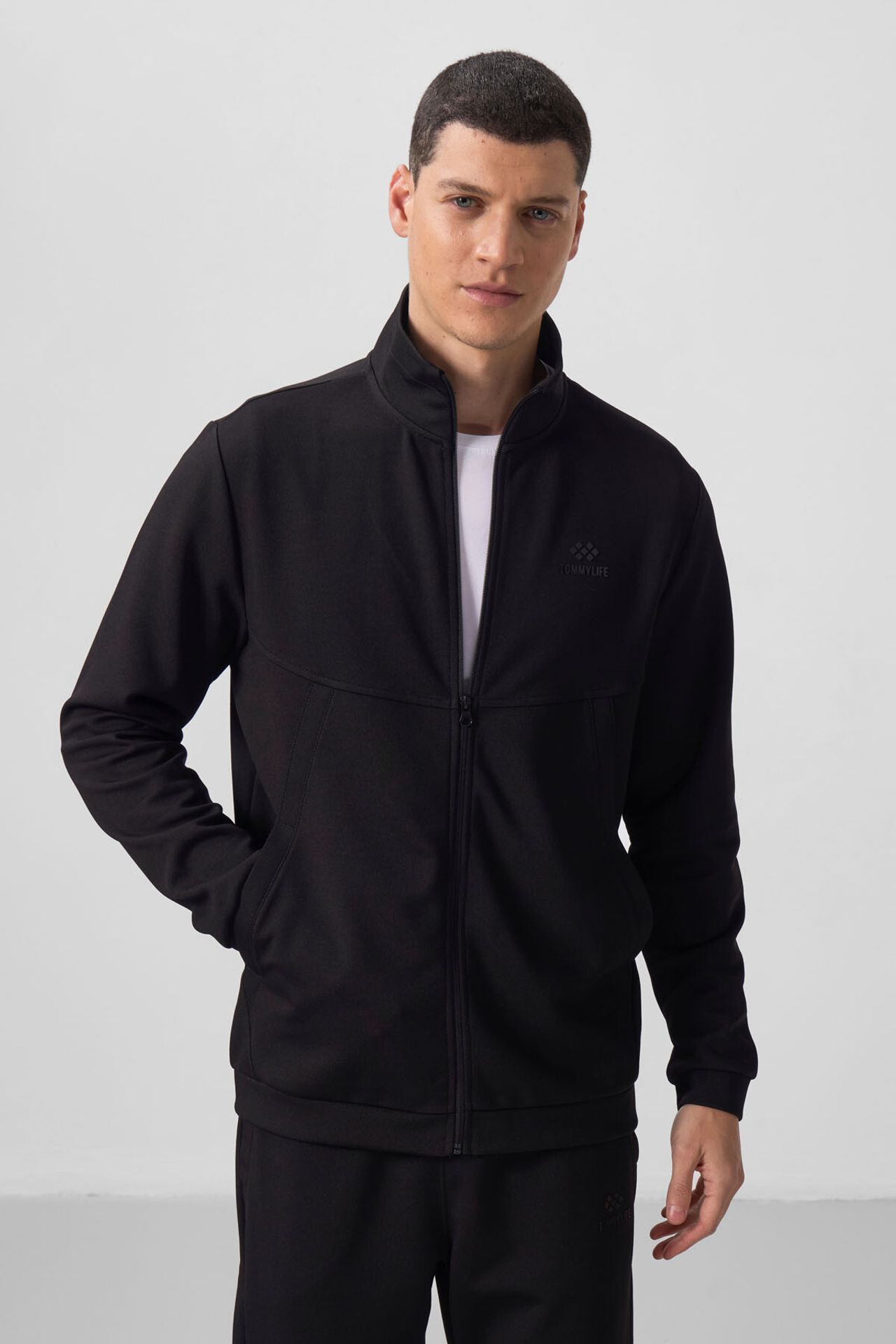 TOMMY Men's Long-sleeve Zip Sweatshirt And Pants Set 2