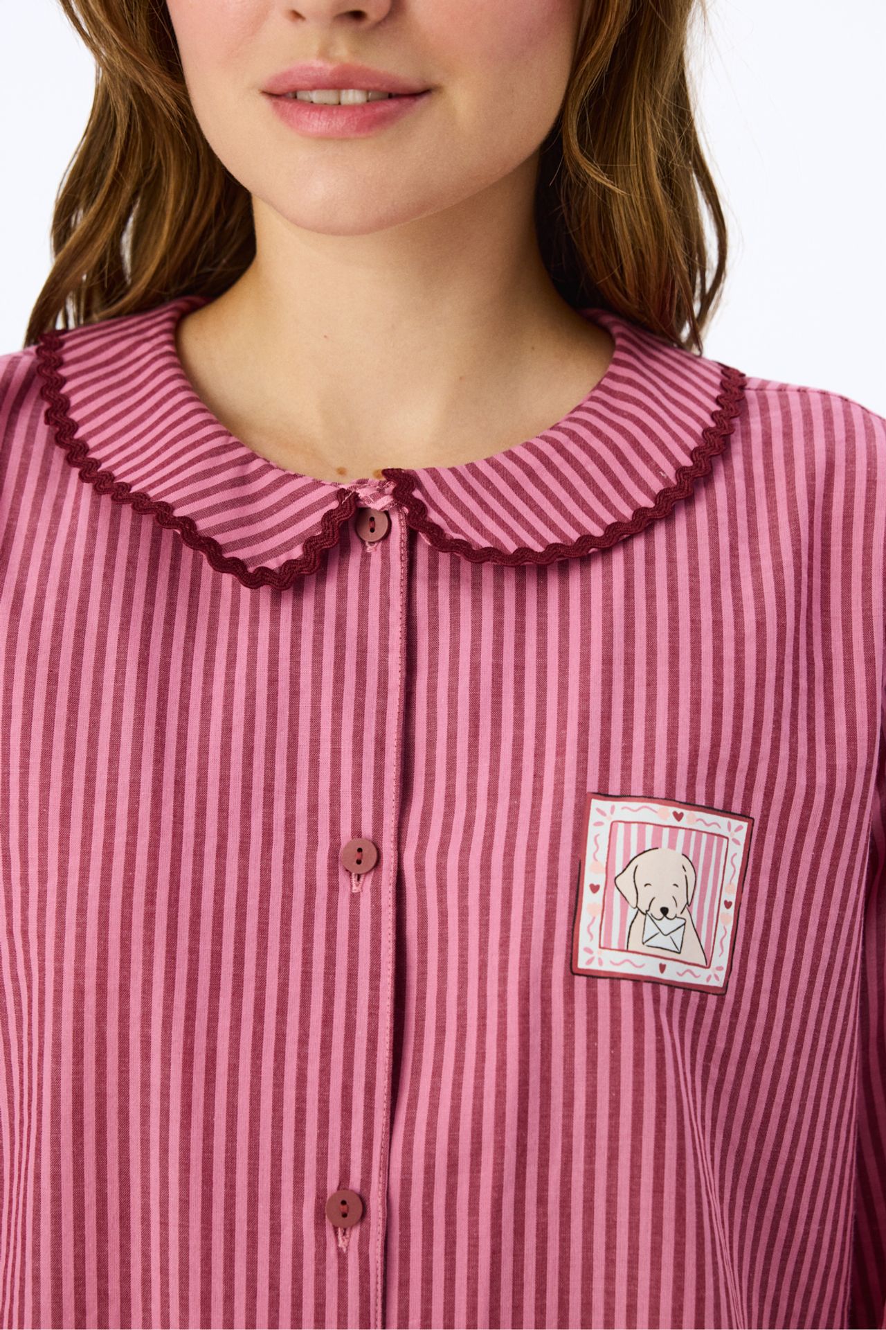 PENTI Rosy Long Sleeve Shirt Trousers Pajama Set 3