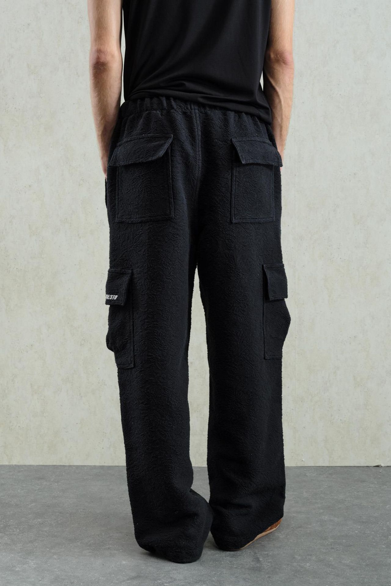 GIESTO Wide Leg Textured Pull-On Pants 5