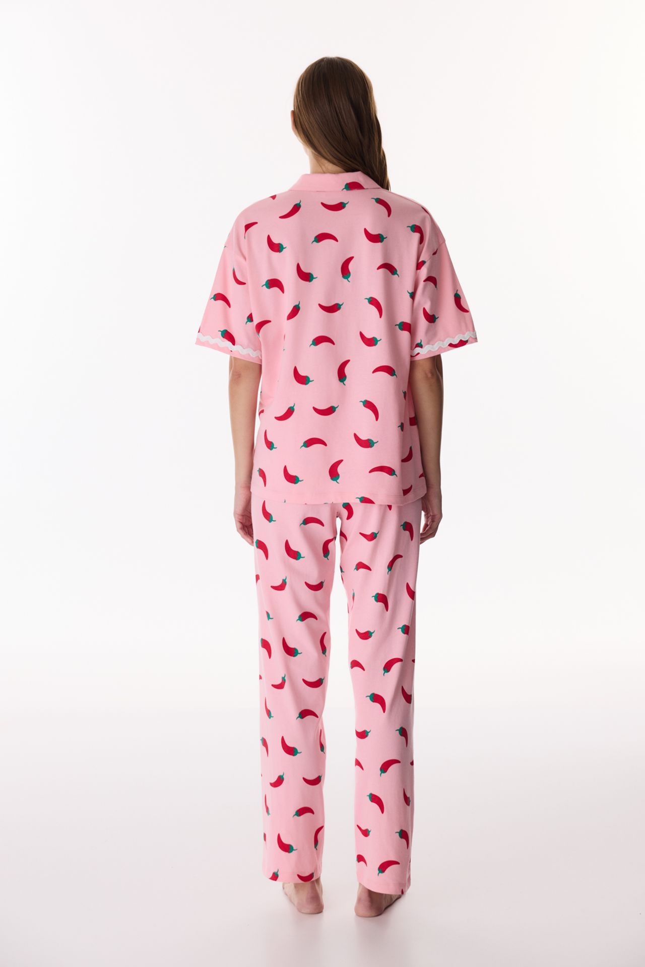 PENTI Just Chill Shirt Food Patterned Lace Short-Sleeve Pyjama Set 6