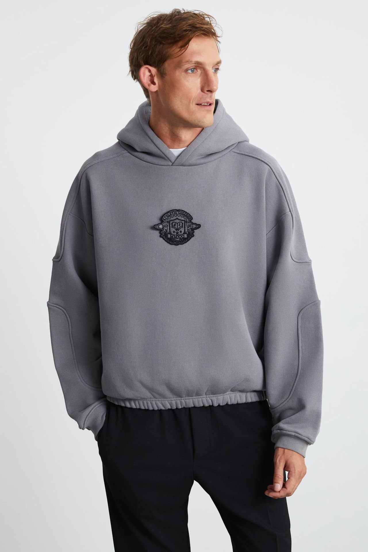 GRIMELANGE Logolu İşlemeli Kapüşonlu Sweatshirt 1