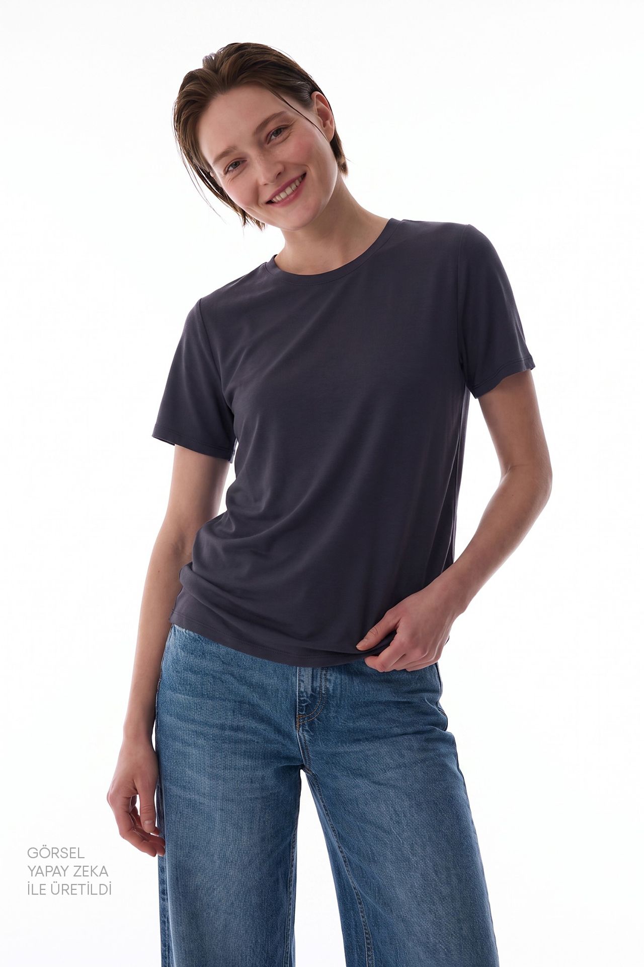 PENTI Women's Modal T-Shirt Crew Neck 3