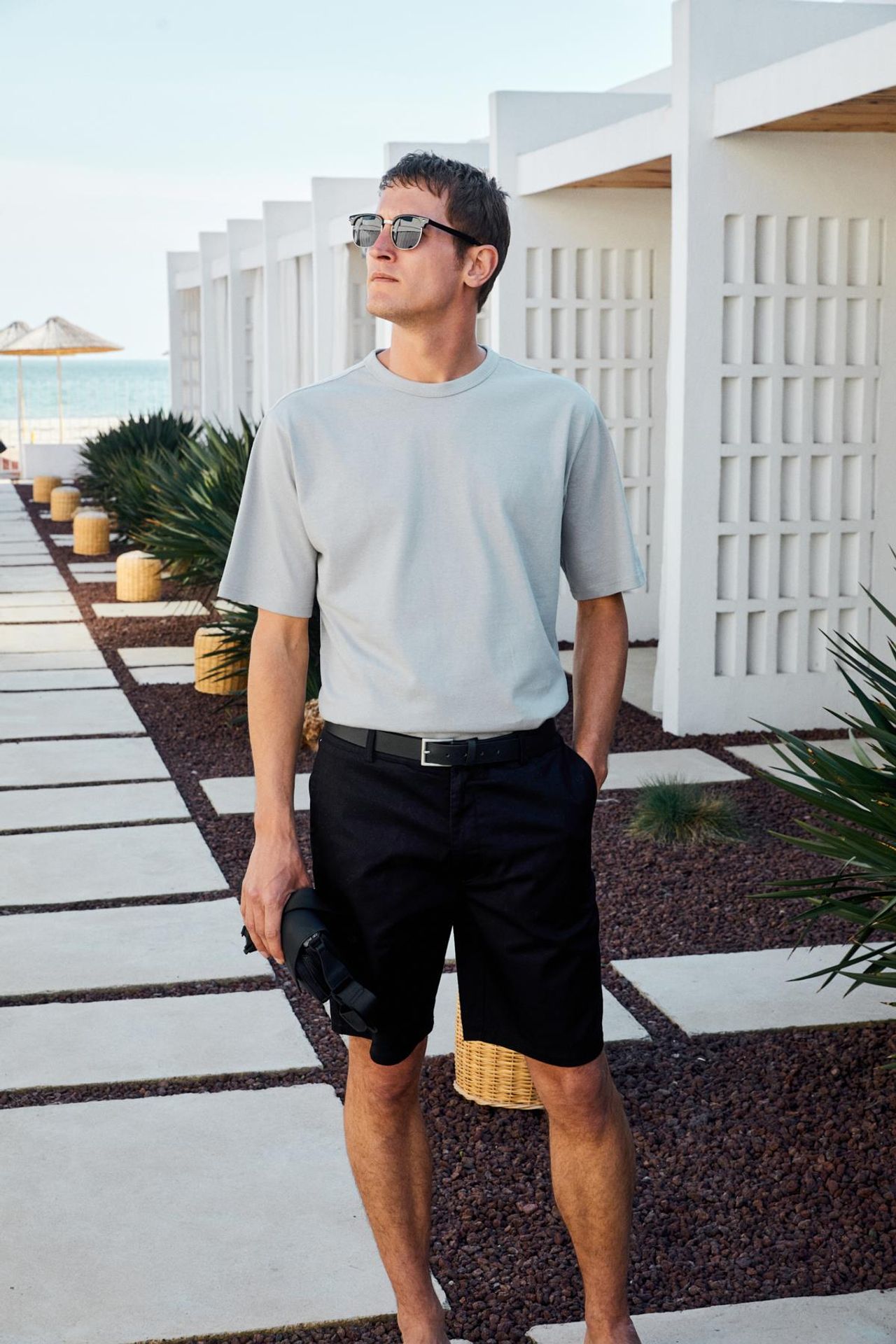 GRIMELANGE Crew Neck Plain T-Shirt 3