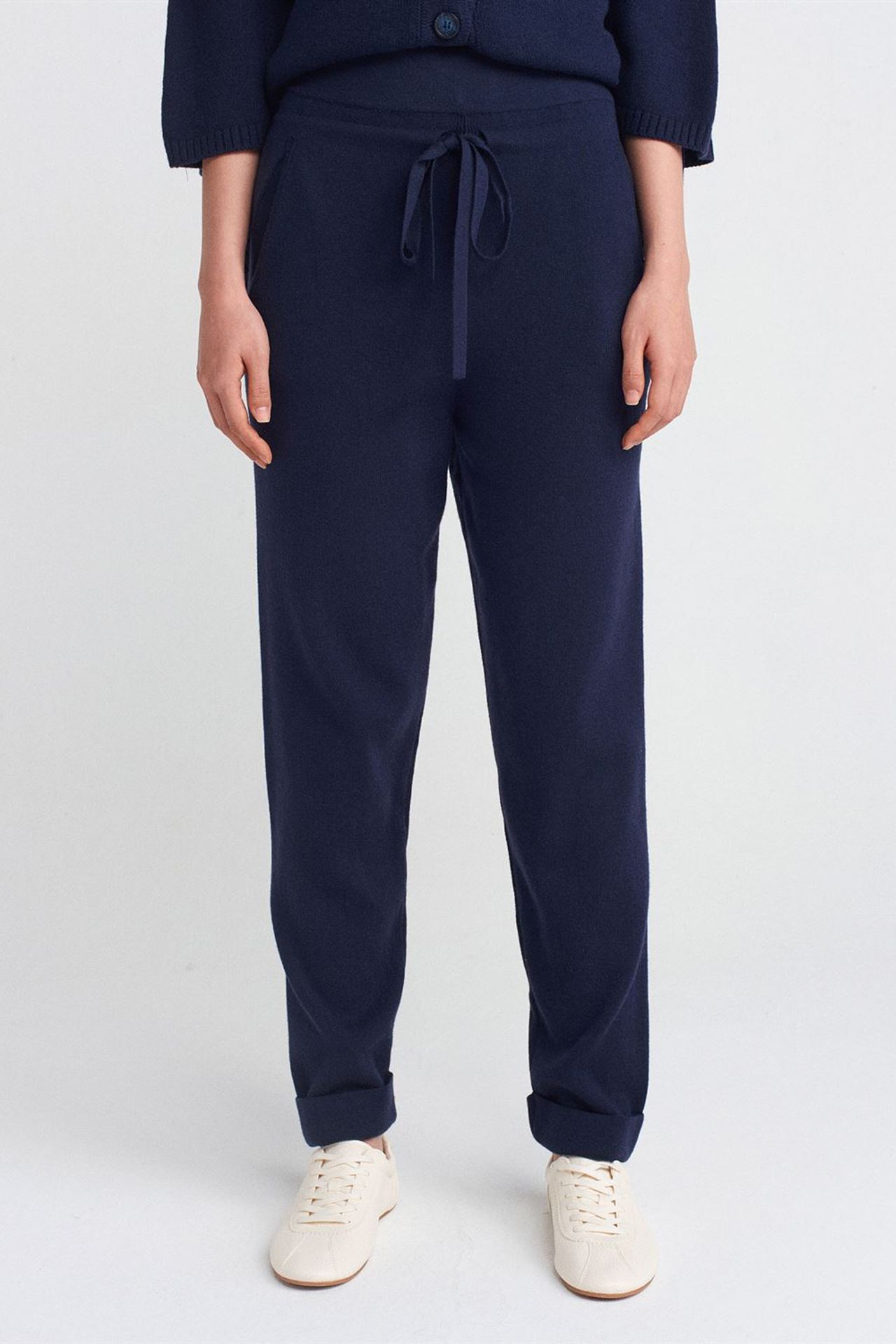 DILVIN Kadın Lurex Örme Jogger Pantolon 3