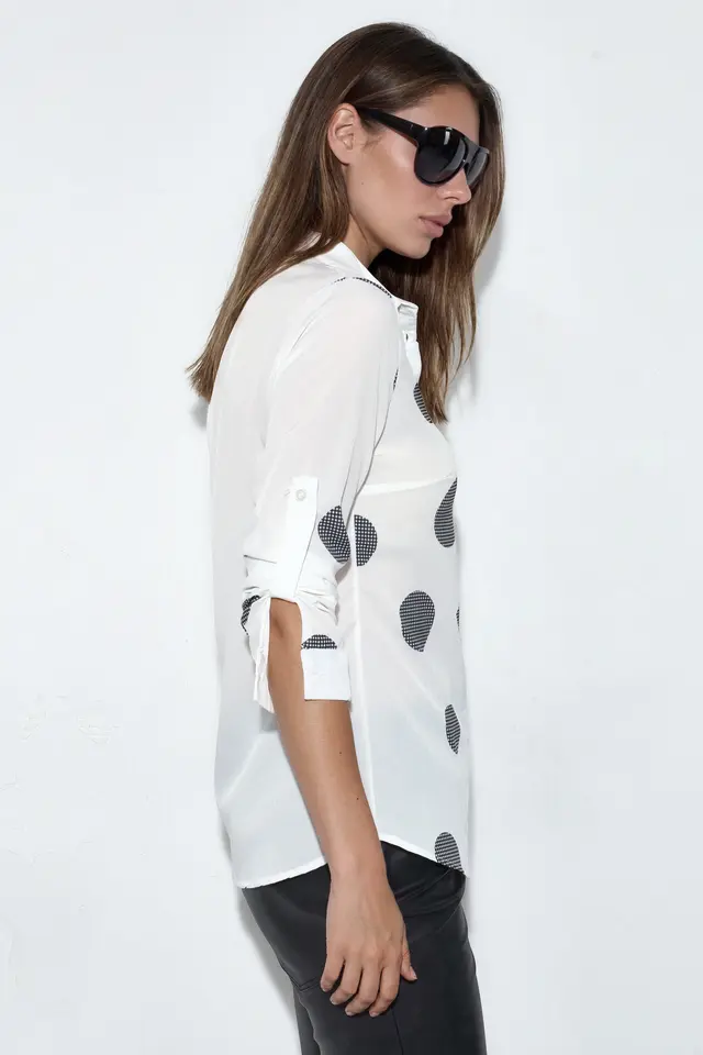 MSN Polka Dot Crepe Shirt