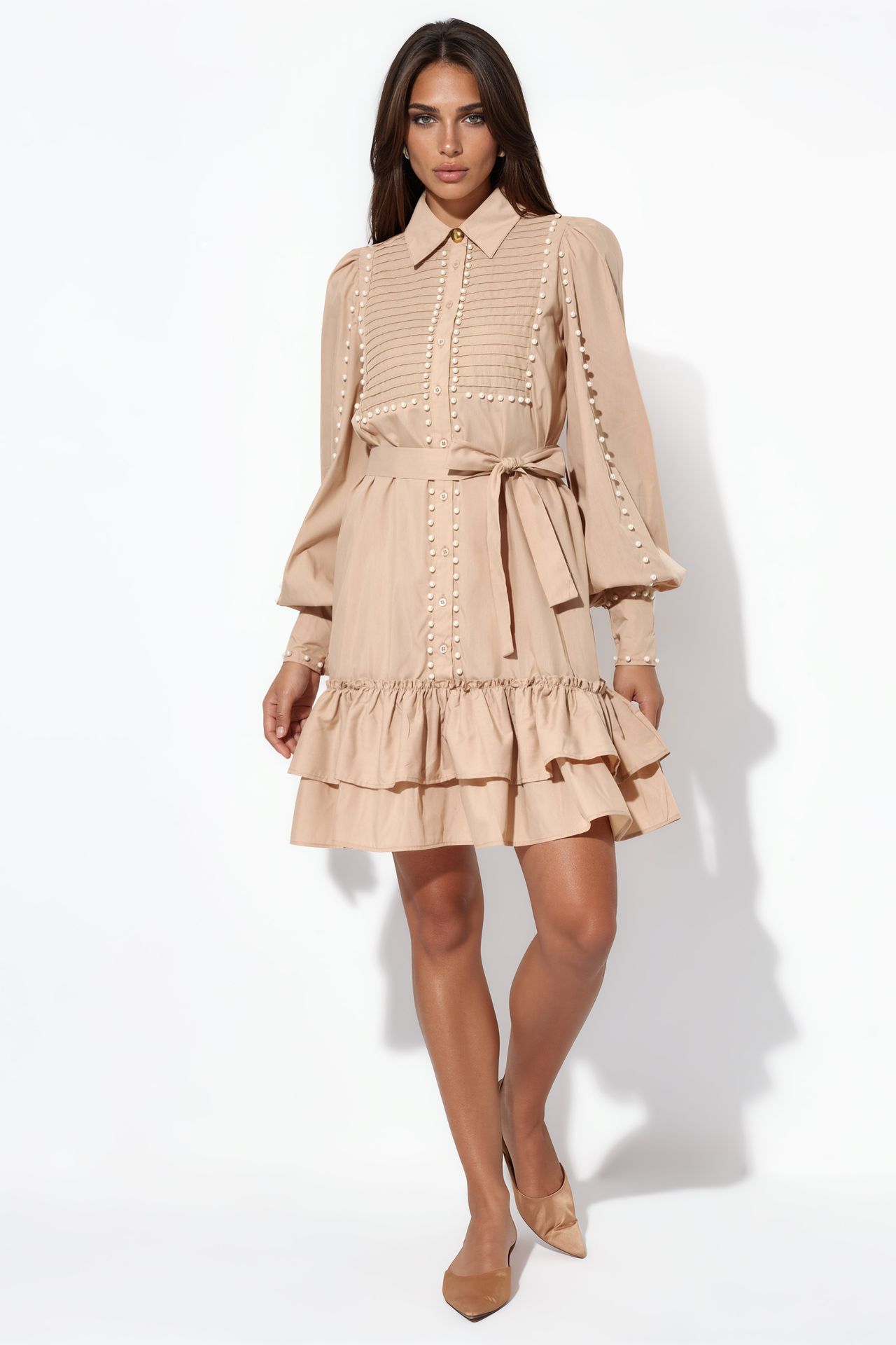 MSN Belted V-neck Mini Dress 1