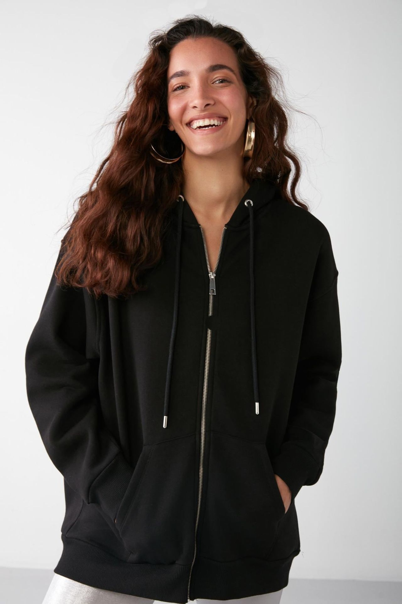 GRIMELANGE Oversized Hooded Zip Sweatshirt 2