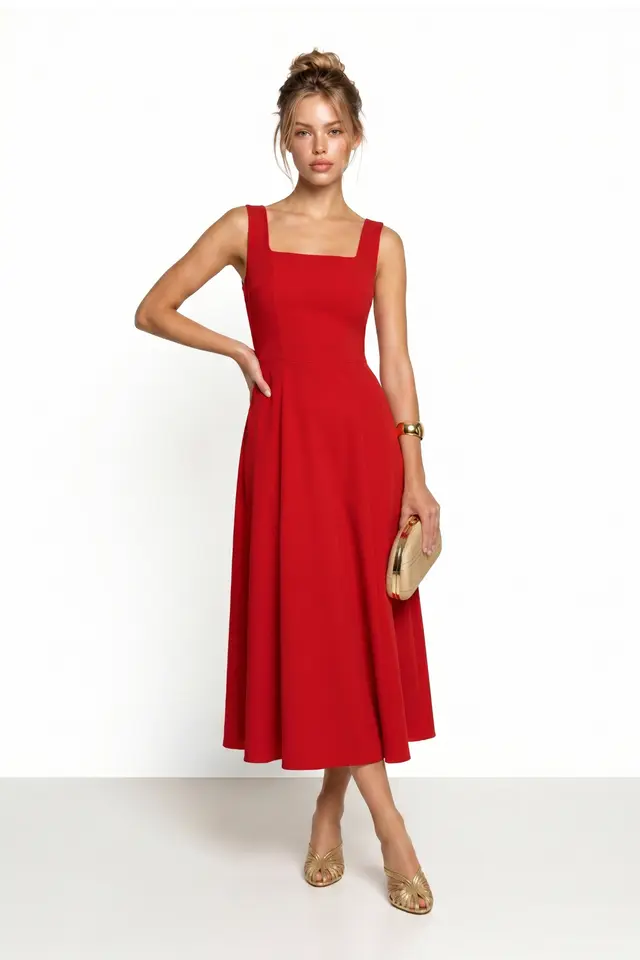 ISTANBUL Cotton Poplin A-Line Midi Dress