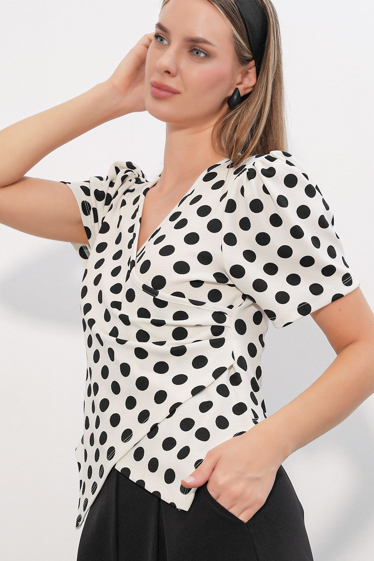 BDART Women's Polka Dot Wrap Blouse 3