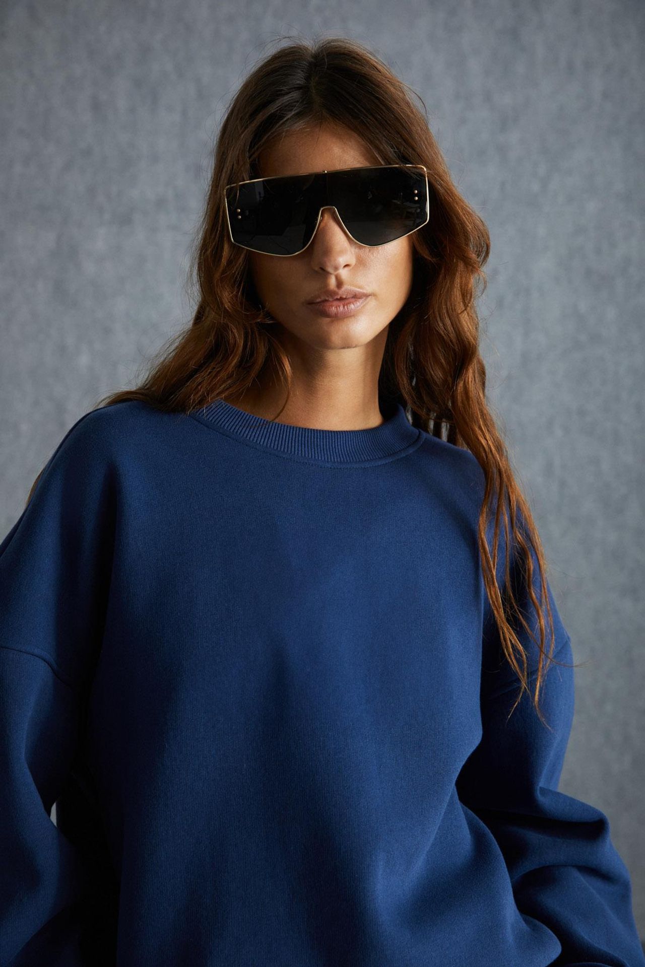 GRIMELANGE Geniş Kesimli Fitilli Bisiklet Yaka Sweatshirt 4