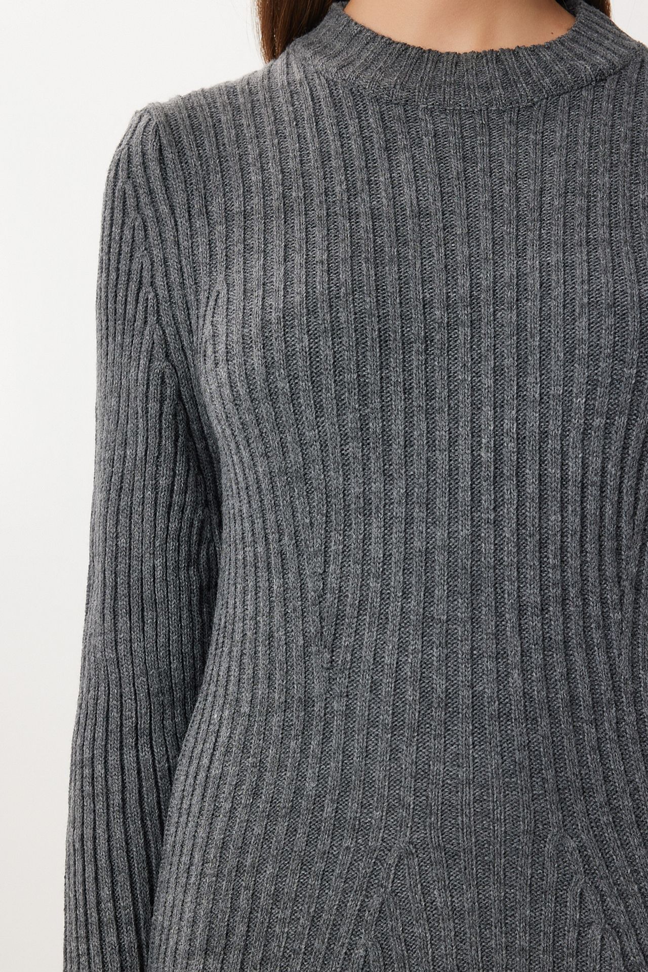 ISTANBUL Ribbed A-Line Knit Mini Dress 3