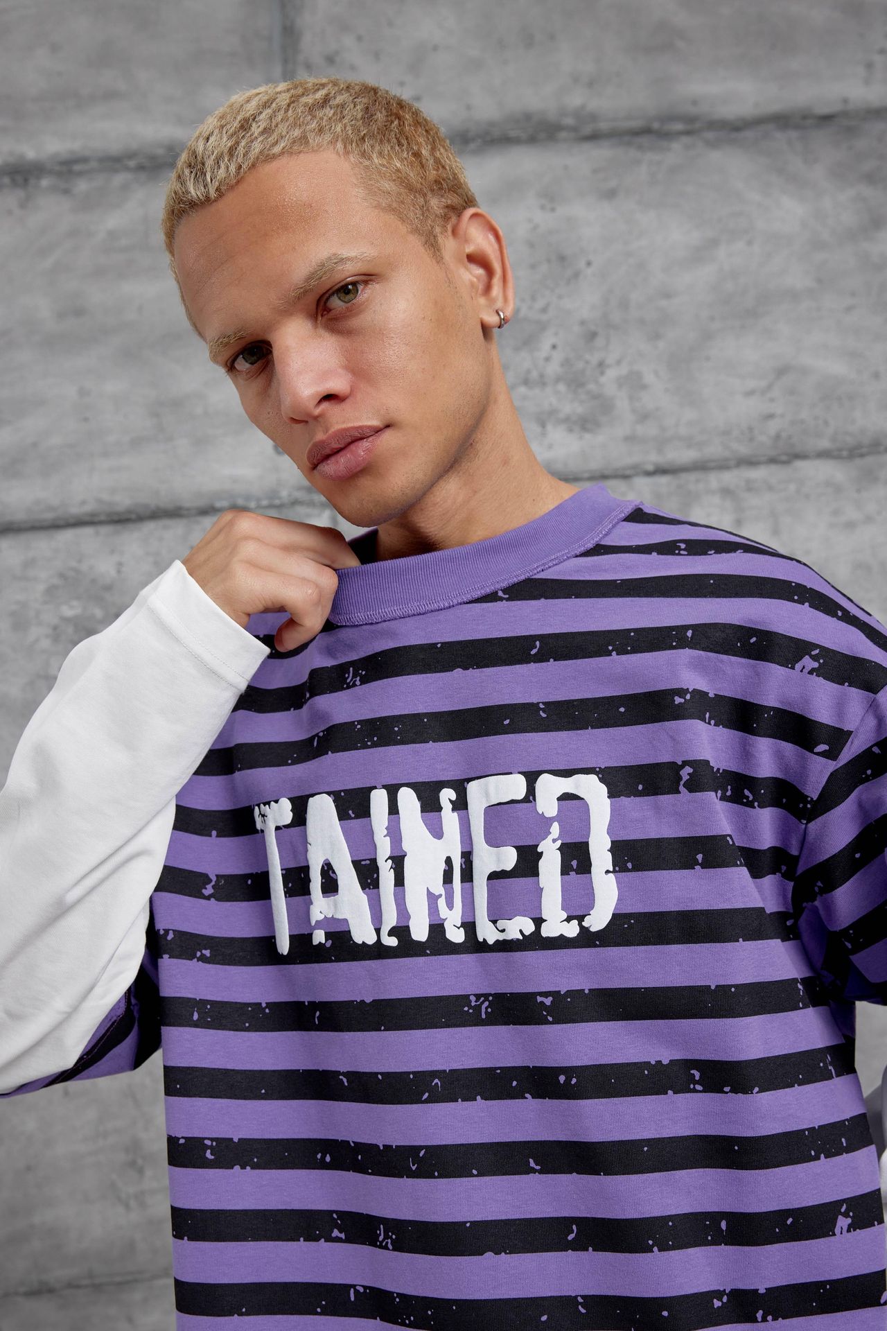 NOMARC Bol Çizgili Bisiklet Yaka Sweatshirt 4