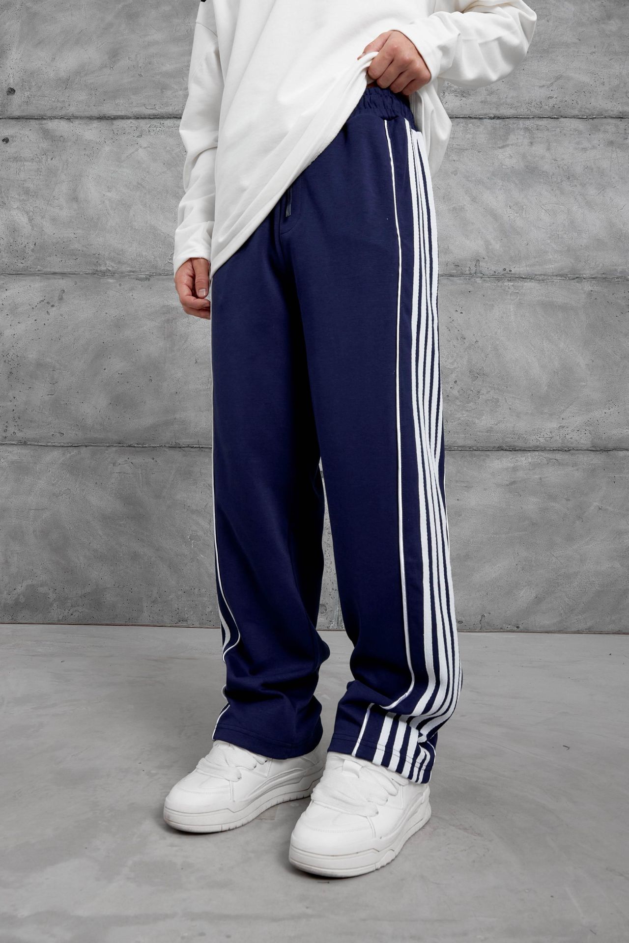 NOMARC Bol Çizgili Geniş Paçalı Jogger 3