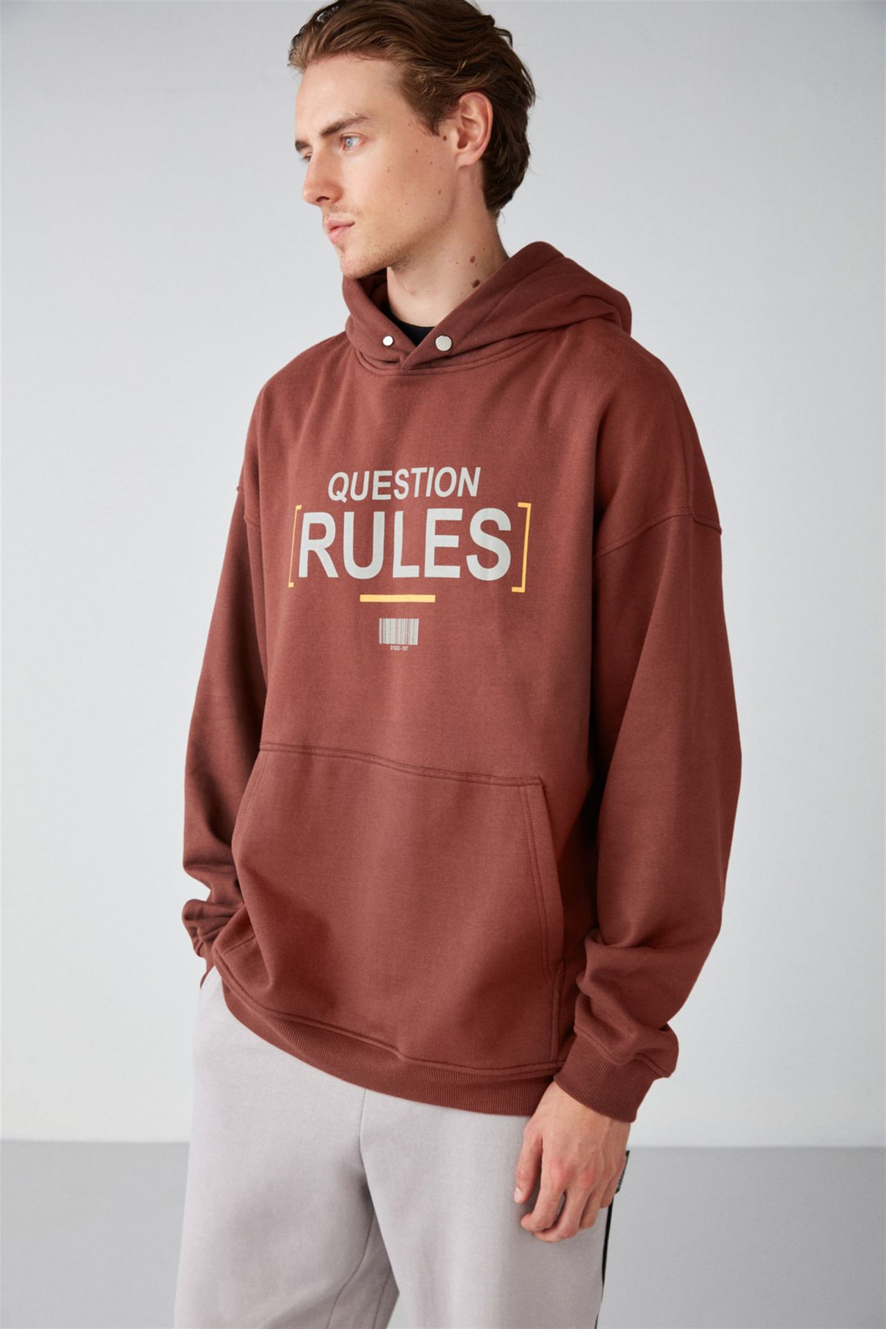 GRIMELANGE Kapüşonlu Baskılı Sweatshirt 3