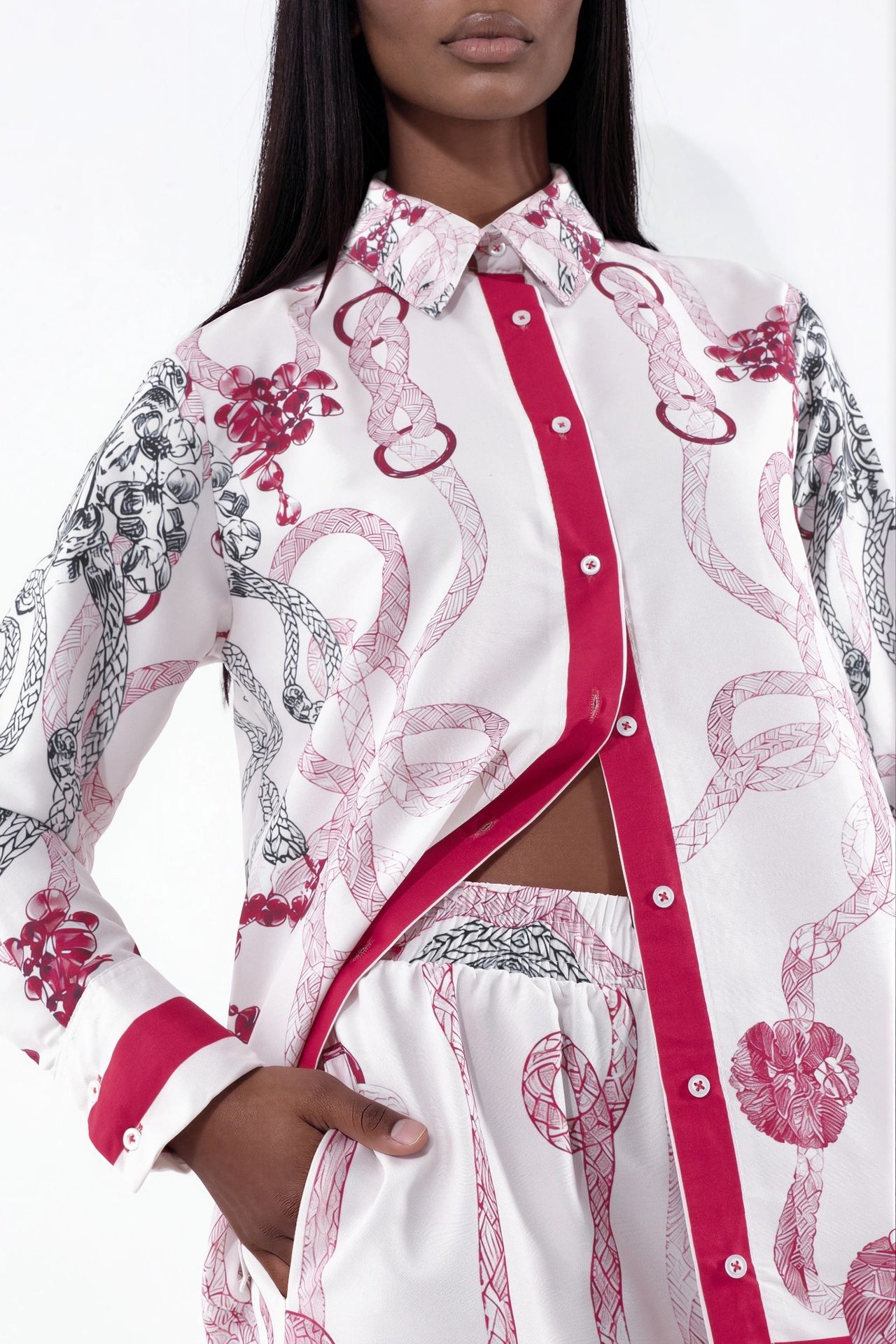 MSN Geometric Shirt Collar Co-ord 4