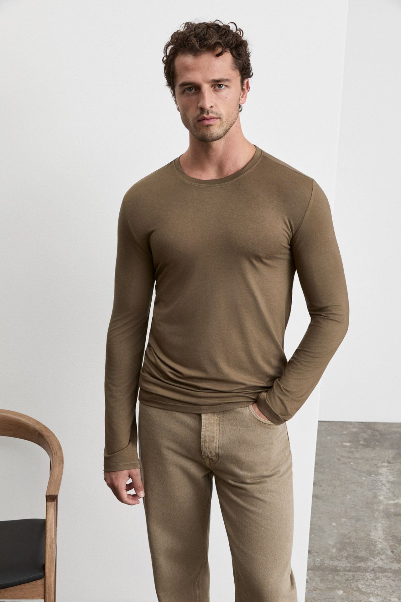GRIMELANGE Straight Fit Crew Neck T-Shirt 1