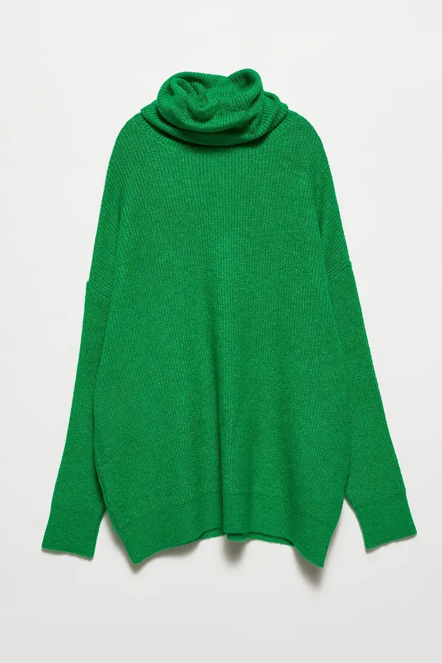 DILVIN Oversized Ribbed Turtleneck Sweater