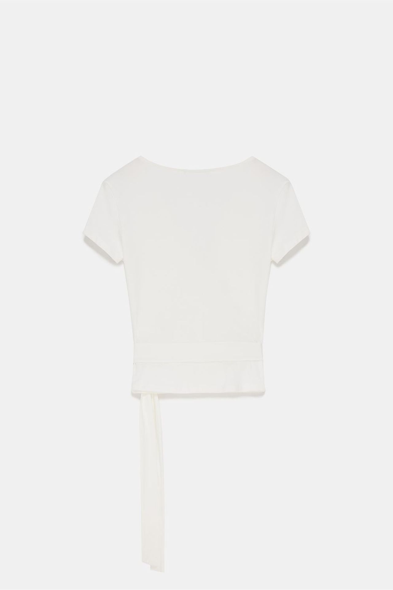 DILVIN Crop Wrap Blouse With Tie Detail 6
