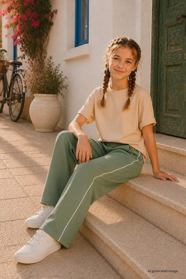 TOMMY Youth Elastic Waist Wide Leg Sweatpants