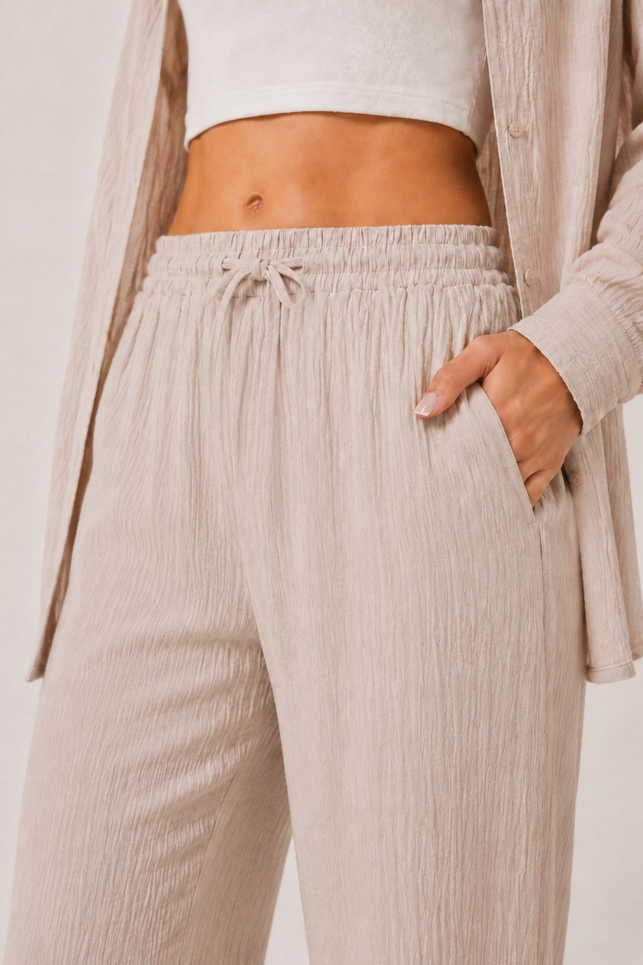 ISTANBUL High Waist Wide Leg Two-Piece Co-ord Set with Shirt Collar 5