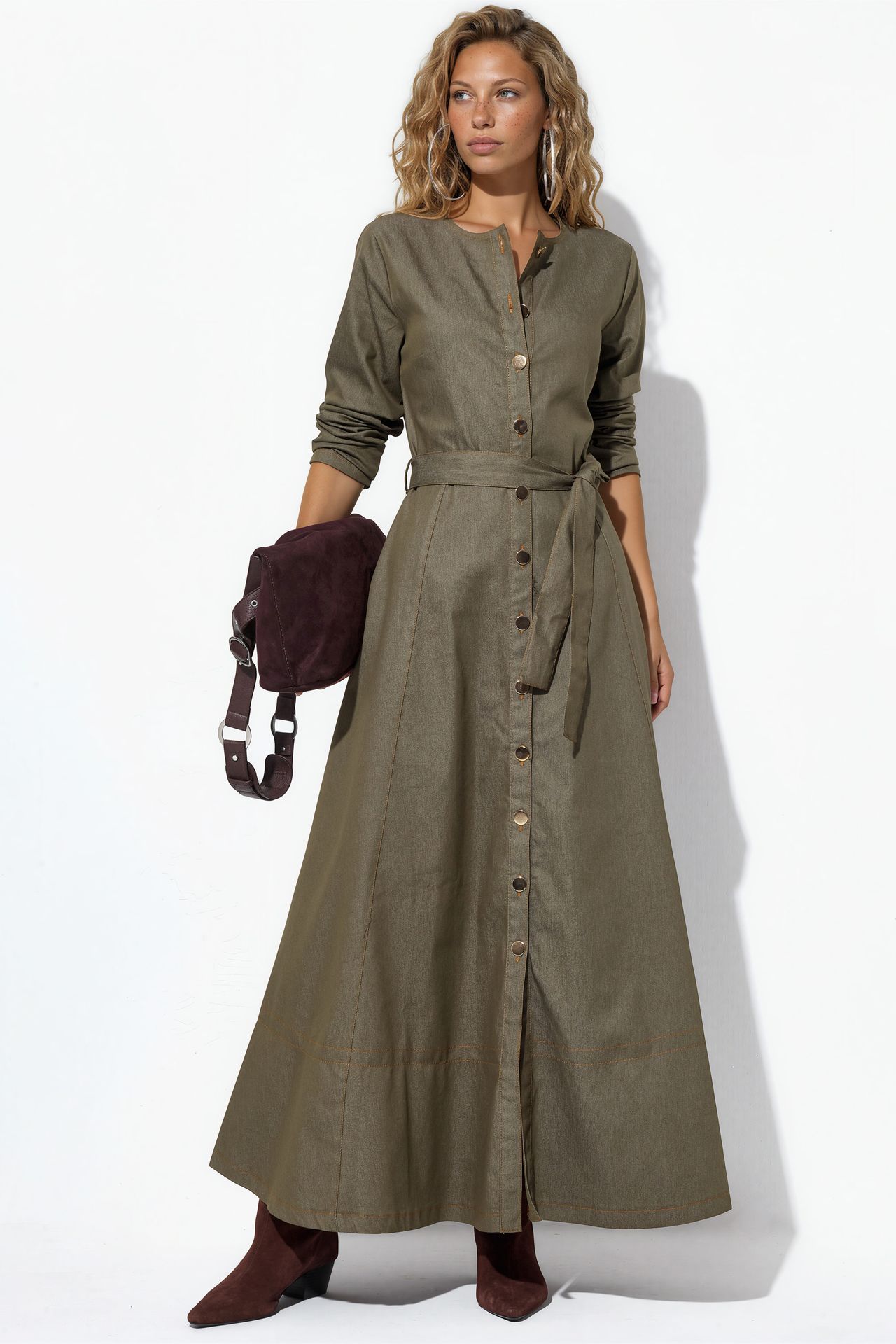 BDART Belted Denim Midi Dress
