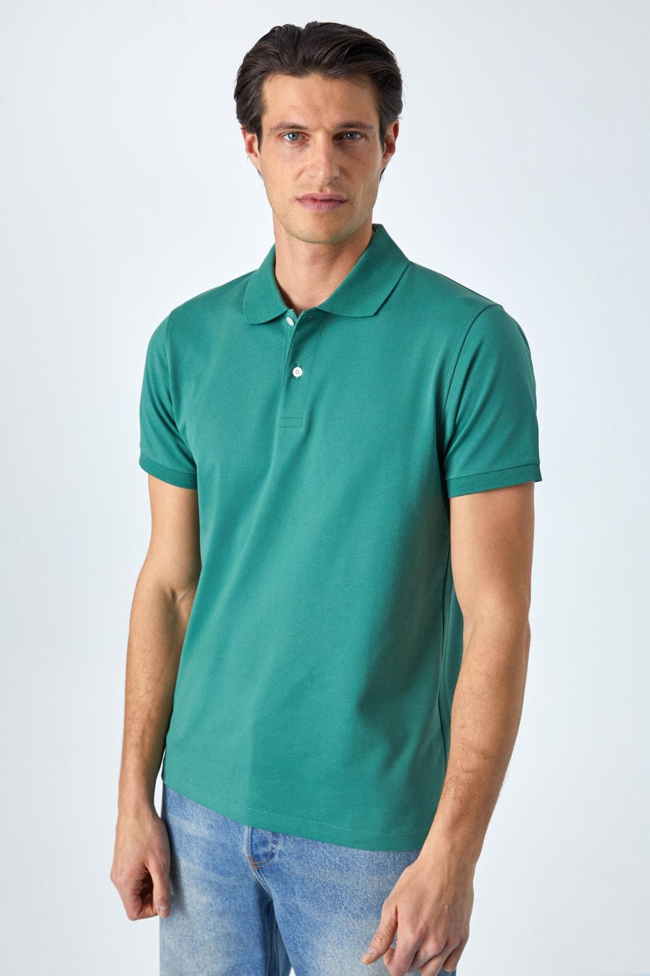 GRIMELANGE Relaxed Polo Collar Button T-Shirt 1