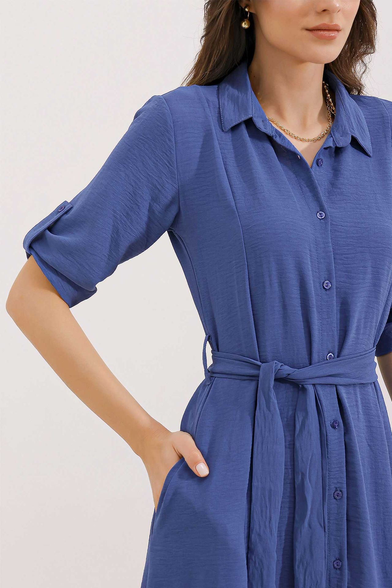 BDART Textured Midi Dress with Bow 3