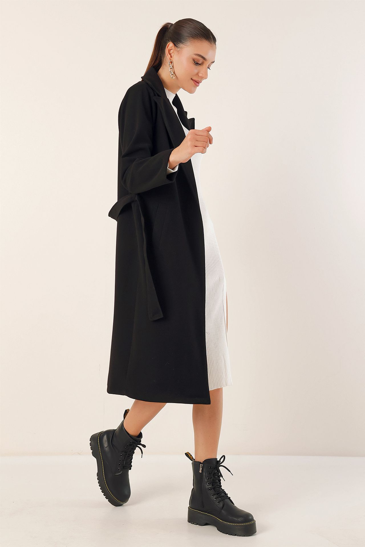 BDART Double Breasted Tie Closure Textured Coat 4