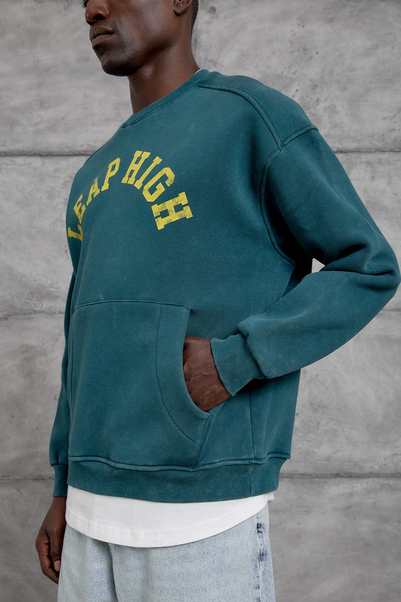 NOMARC Baskılı Bol Bisiklet Yaka Sweatshirt 3