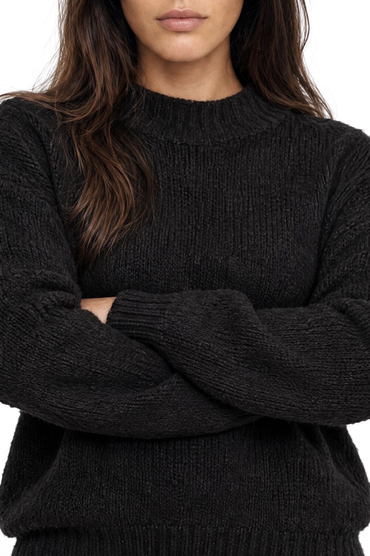 Mixray Relaxed Fit Crew Neck Thick Knit Sweater 3