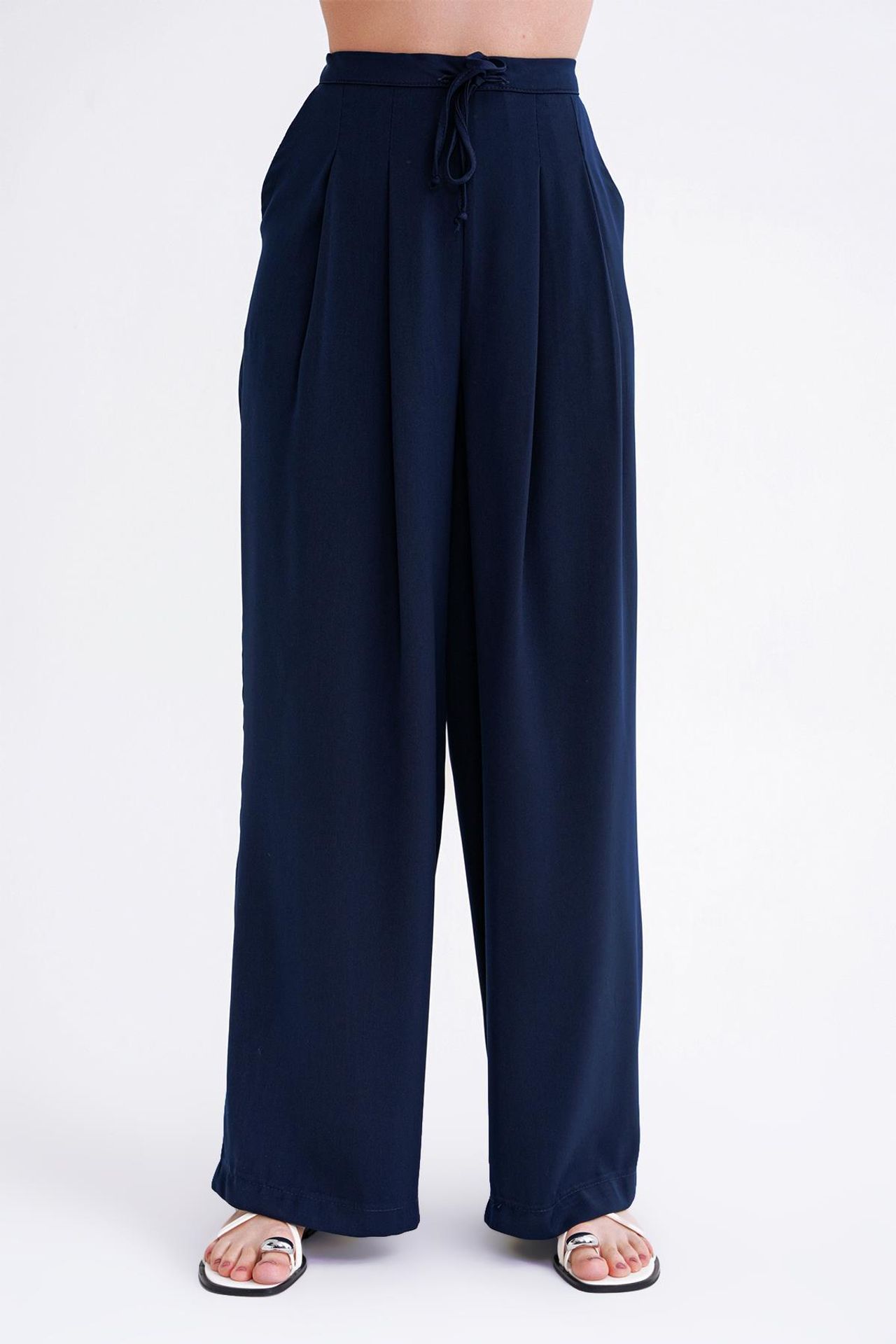 Mixray High Waist Pleated Palazzo Pants 5
