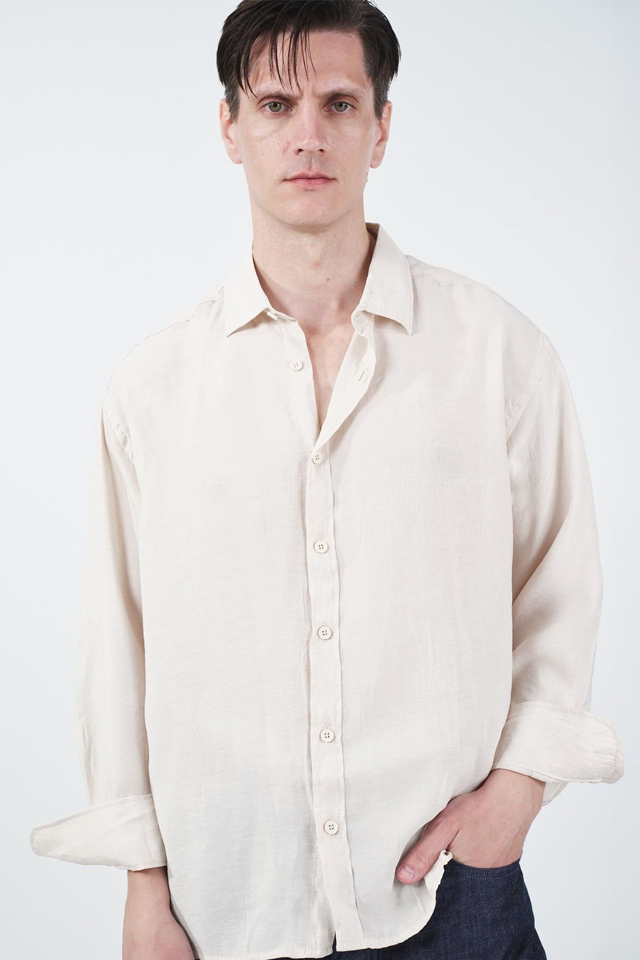 GIESTO Oversized Long Sleeve Button Shirt 2