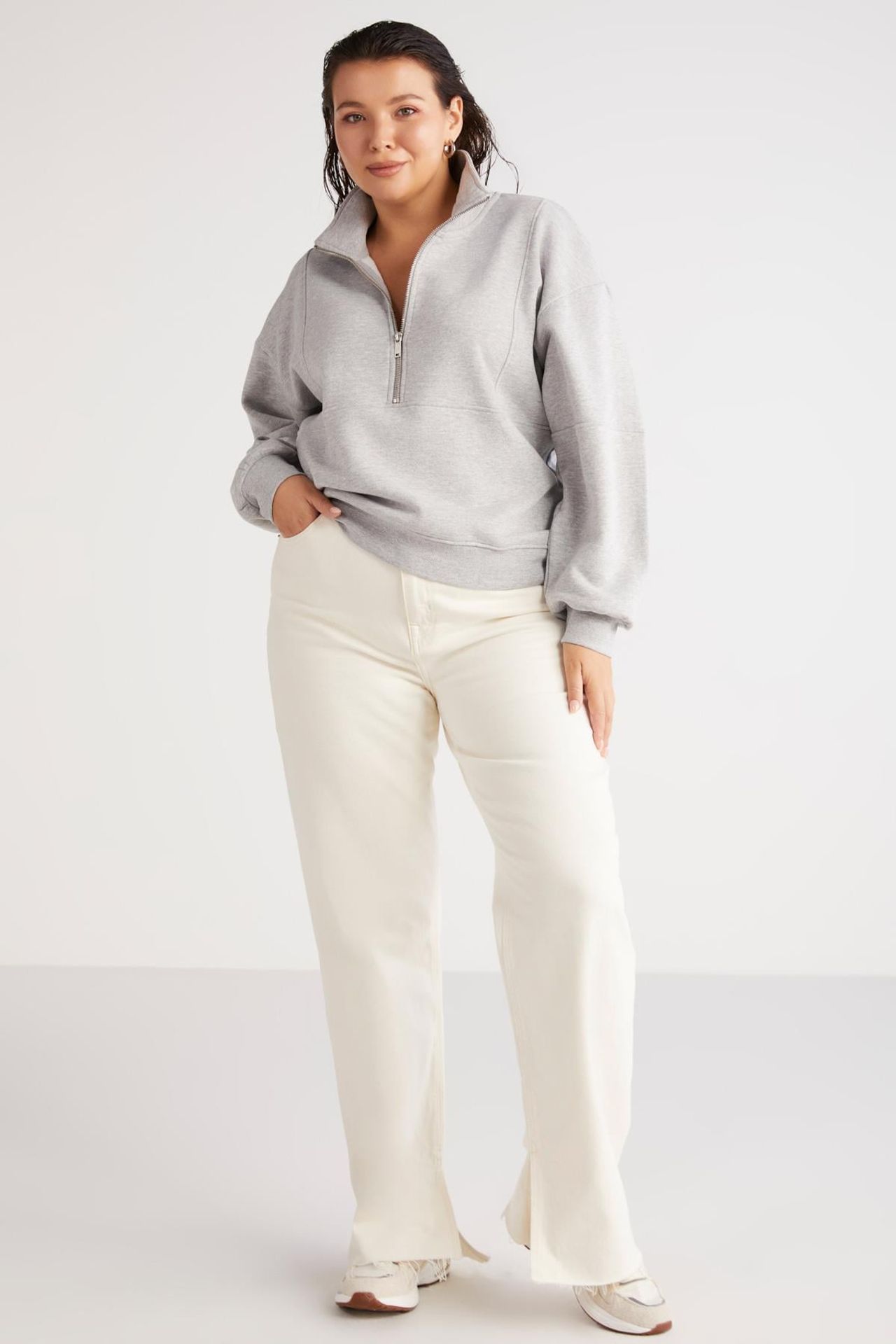ETHIQUET Half Zip Loose Sweatshirt 4
